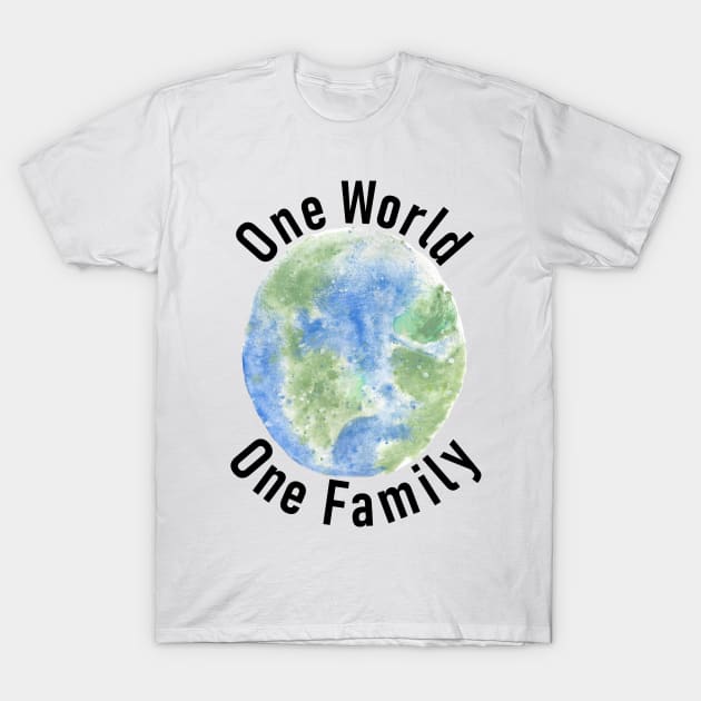 One World One Family T-Shirt by Lunar Scrolls Design